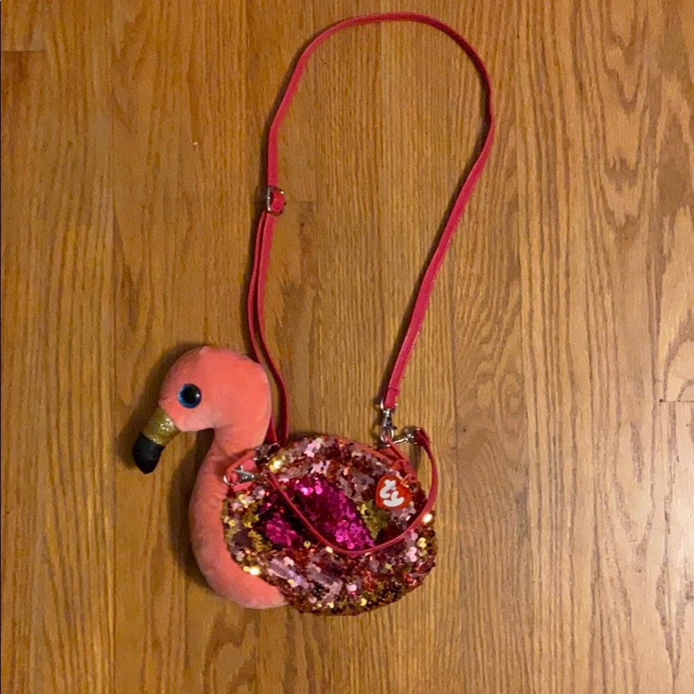 Ty beanie baby flamingo sequence purse!